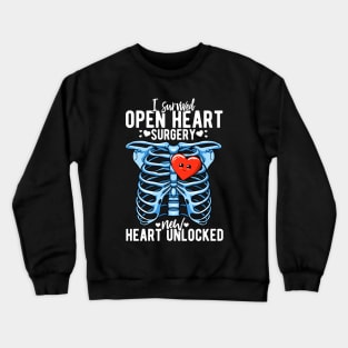 Open Heart Surgery Survivor Cardiac Attack Hospital Recovery Crewneck Sweatshirt